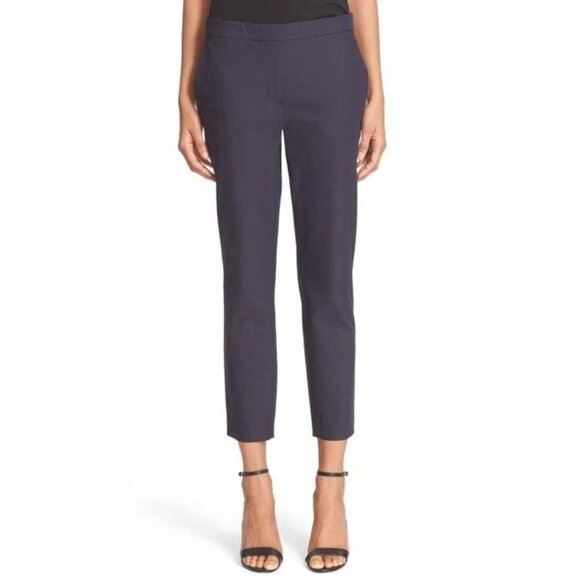 Theory Thaniel Women's Size 00 Light Navy Approach Twill Slim-Fit Crop Pants NWT - Picture 1 of 13